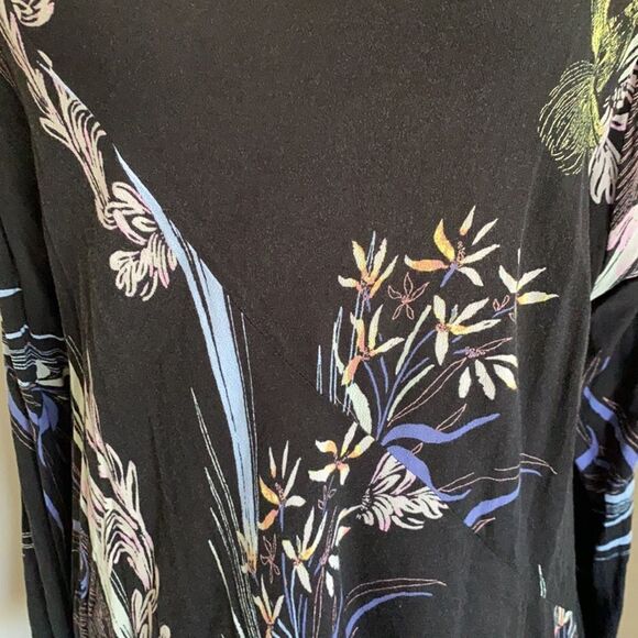 Free People Black Floral Cold Shoulder Tunic Dress Boho Feminine Contemporary - Picture 13 of 15